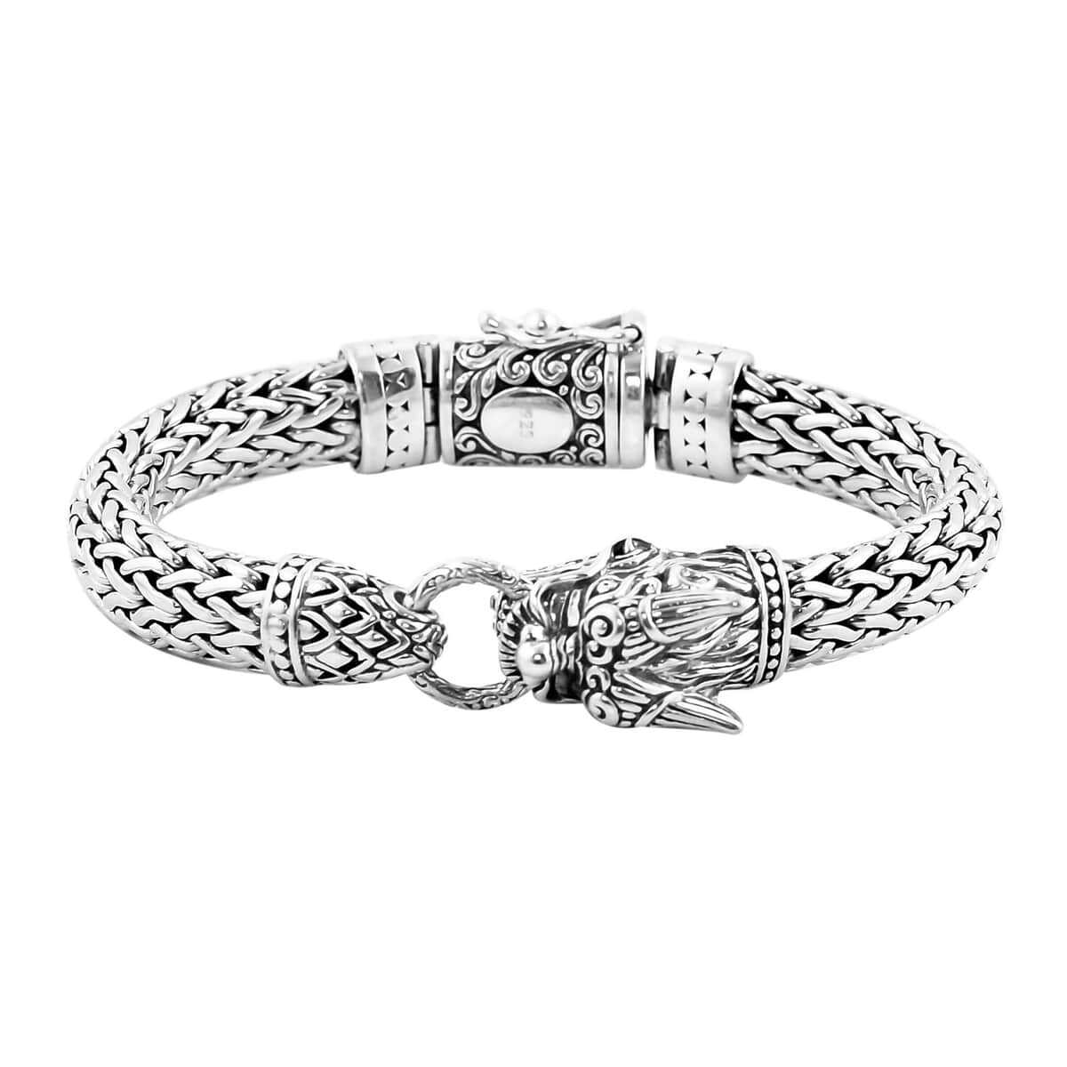 Bali Legacy Sterling Silver Dragon Bracelet (7.25 In) 65.25 Grams image number 0