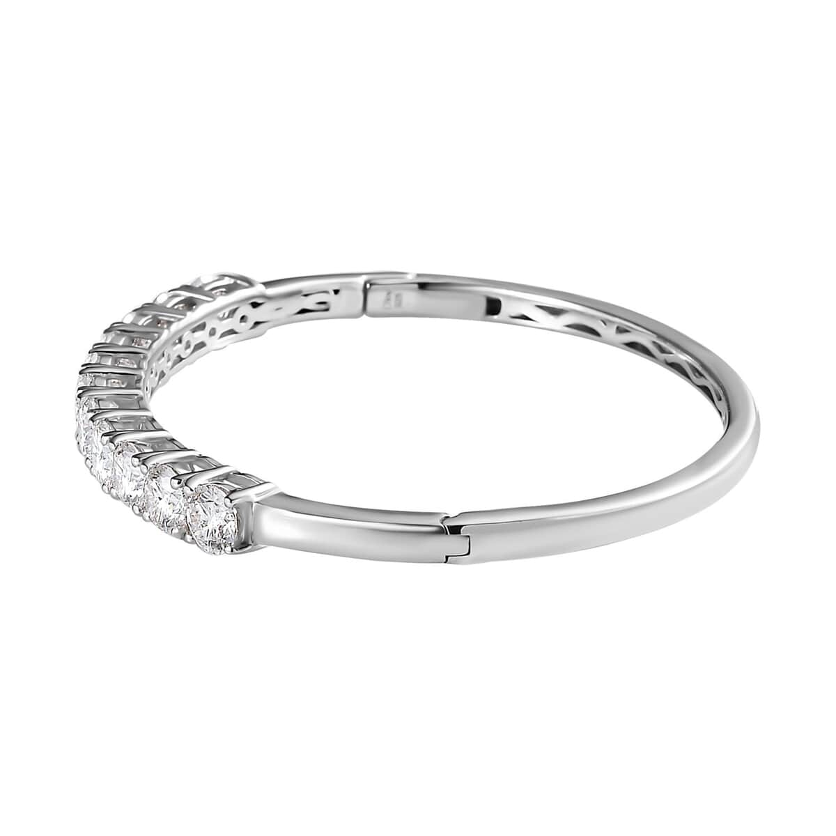 Moissanite Bangle Bracelet in Platinum Over Sterling Silver (6.50 In) 6.25 ctw image number 3