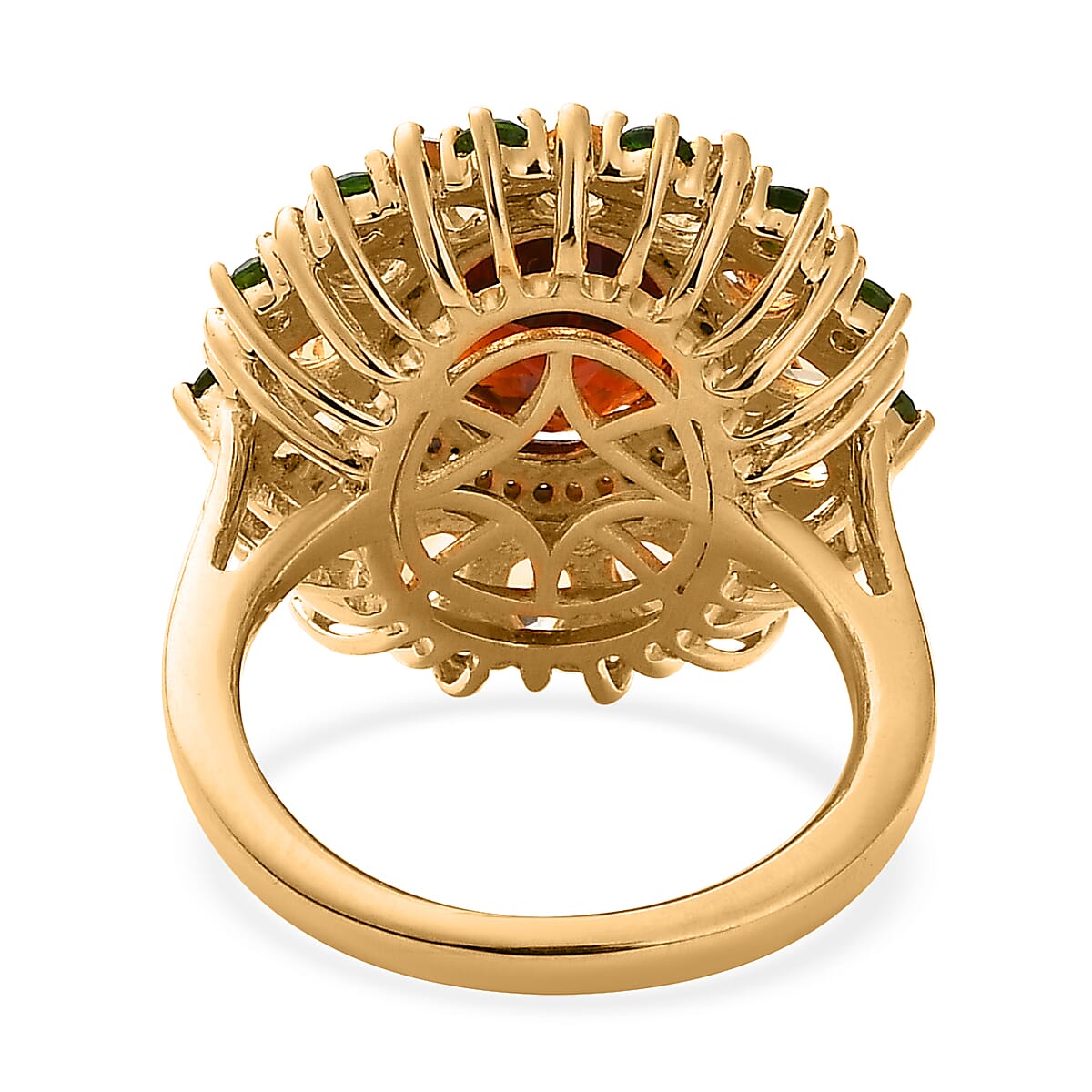 Premium Santa Ana Madeira Citrine and Multi Gemstone Floral Ring in Vermeil Yellow Gold Over Sterling Silver (Size 6.0) 5.15 ctw image number 4