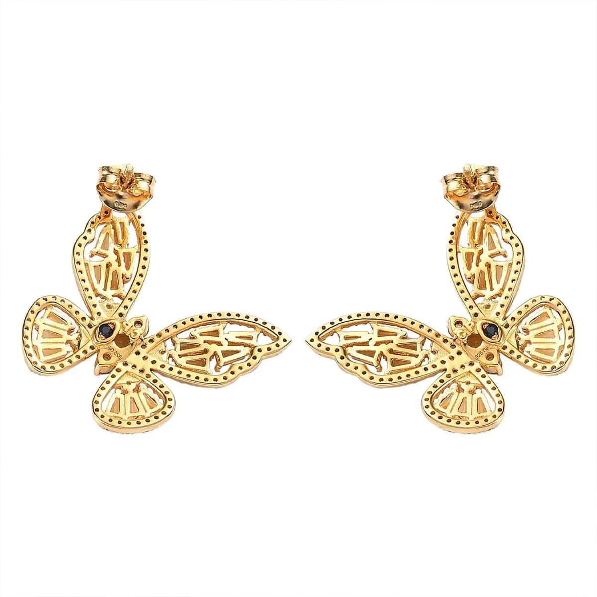 GP Trionfo Collection Premium Brazilian Citrine and White Zircon Butterfly Earrings in Vermeil Yellow Gold Over Sterling Silver 4.70 ctw (Del. in 7-10 Days) image number 8