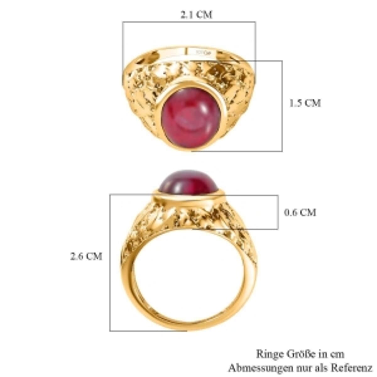 African Ruby and Kanchanaburi Blue Sapphire 8.04 ctw Ring in Vermeil Yellow Gold Over Sterling Silver (Size 10) image number 6