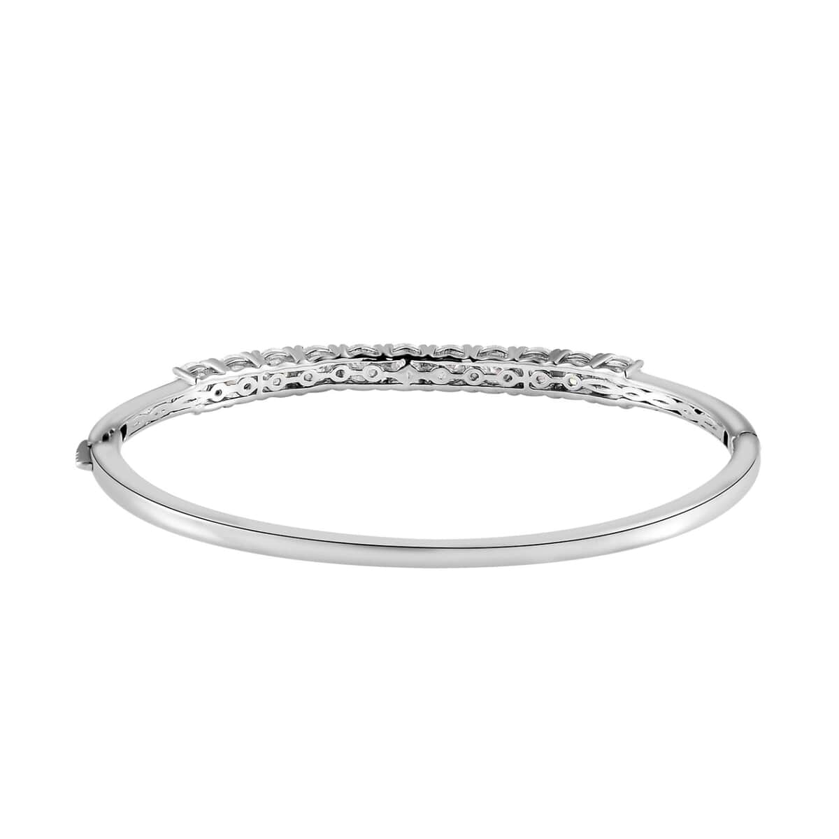 Moissanite Bangle Bracelet in Platinum Over Sterling Silver (8.00 In) 6.25 ctw image number 4