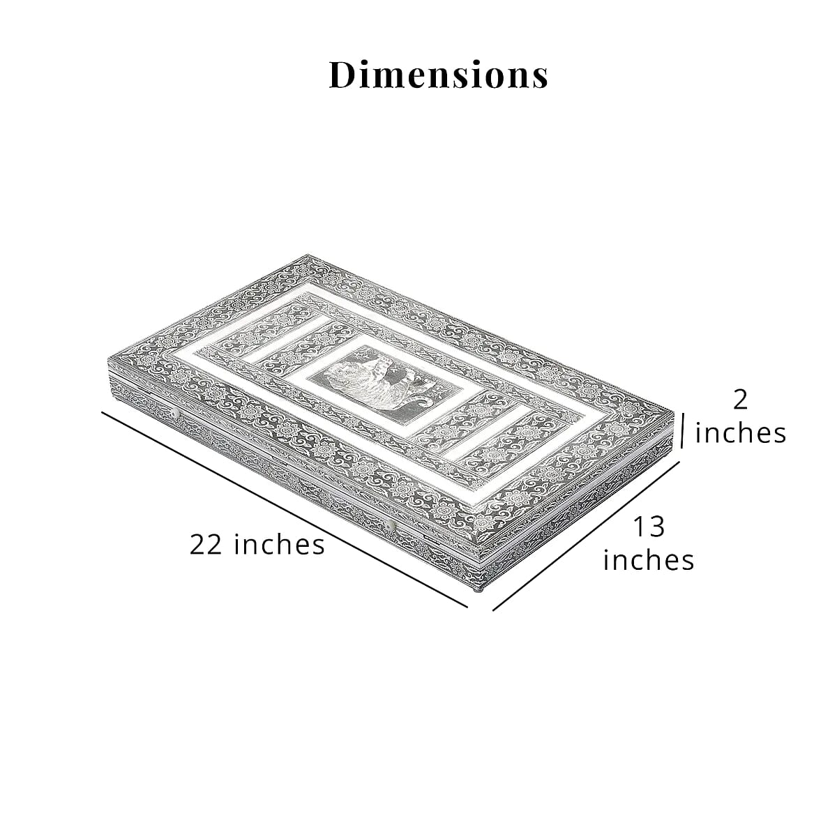 Oxidized Aluminum Tiger Embossed Big Jewelry Box with Anti Scratch Velvet Lining, Anti Tarnish Multipurpose Jewelry Organizer with Ring Rows image number 4