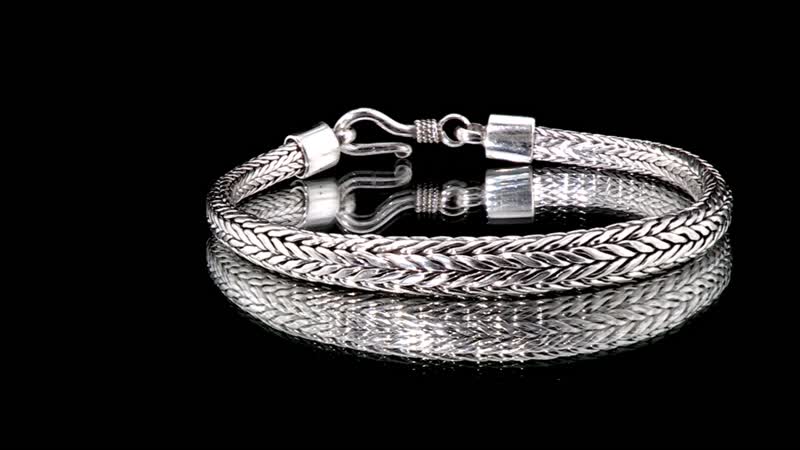 Bali Legacy Sterling Silver Tulang Naga Chain Bracelet (6.50 In) 29.30 Grams
