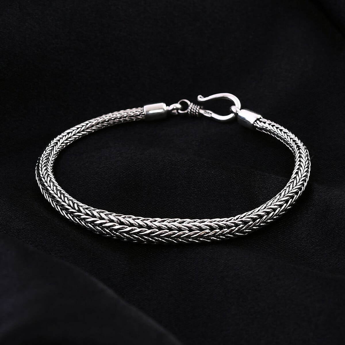 Bali Legacy Sterling Silver Tulang Naga Chain Bracelet (6.50 In) 29.30 Grams image number 1