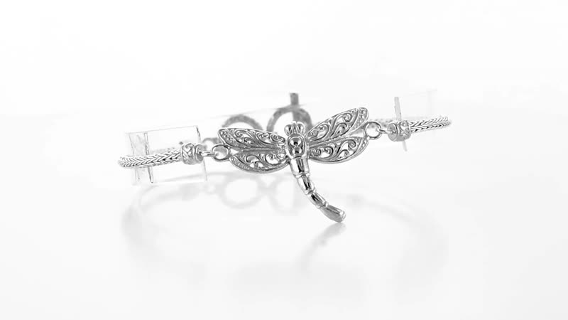 Doorbuster Bali Legacy Sterling Silver Dragonfly Bracelet (7.25 In) (12 g)
