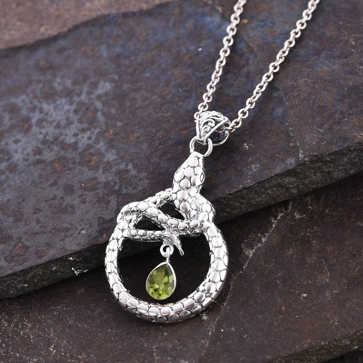 Bali Legacy Peridot Snake Pendant in Sterling Silver 1.00 ctw image number 1