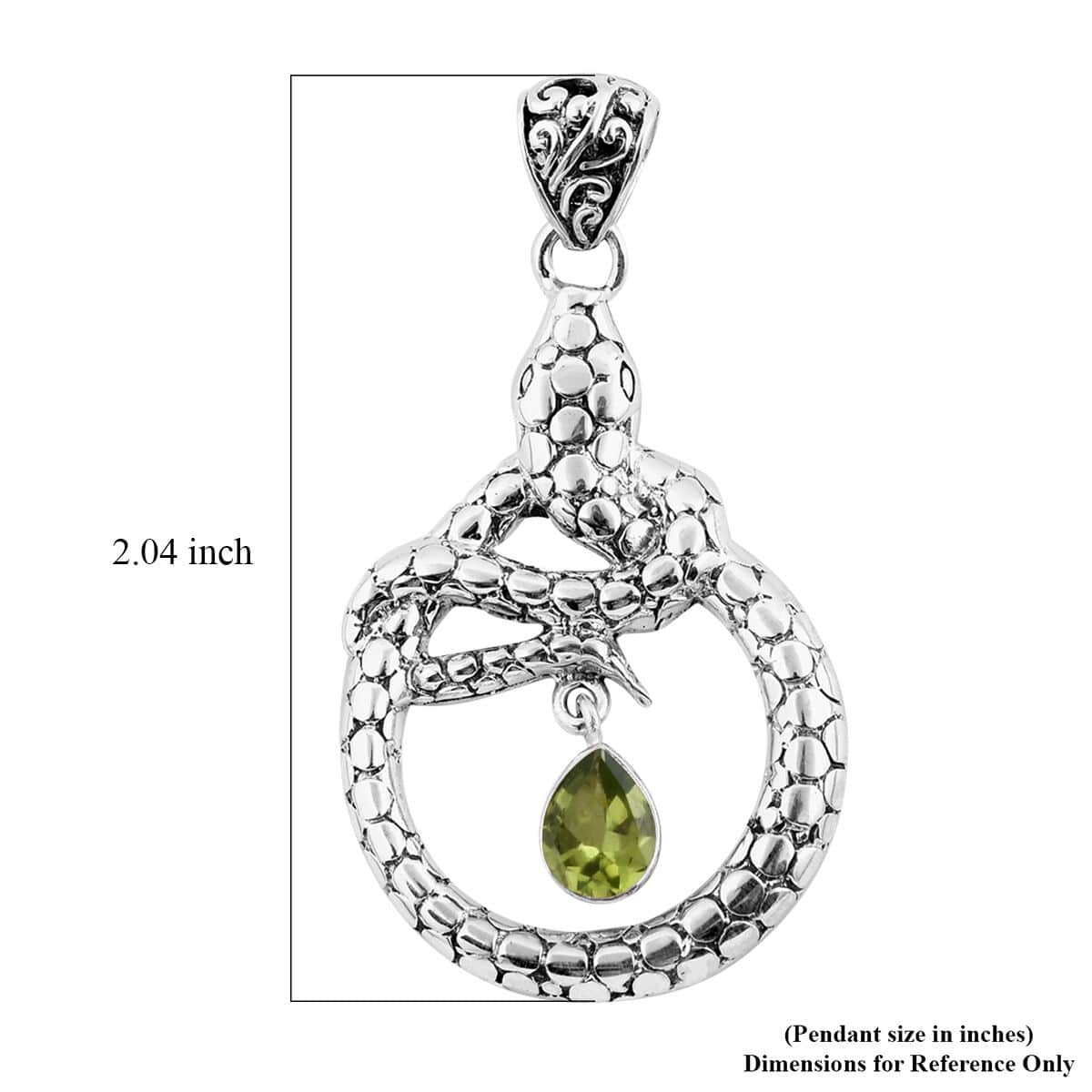 Bali Legacy Peridot Snake Pendant in Sterling Silver 1.00 ctw image number 5
