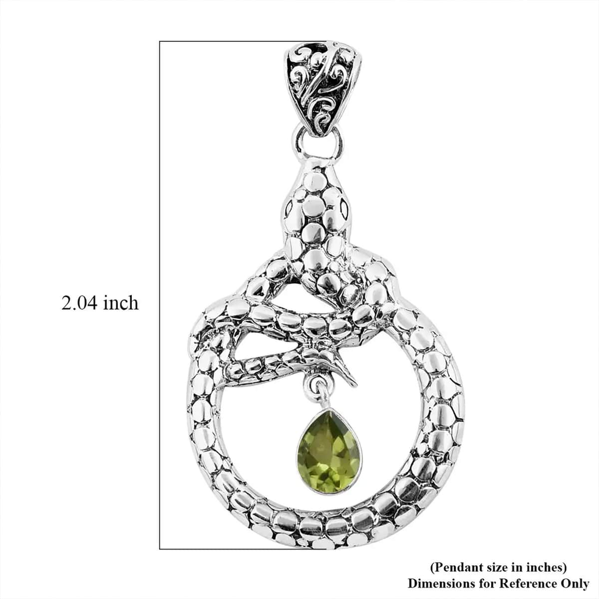 Bali Legacy Peridot Snake Pendant in Sterling Silver 1.00 ctw image number 6