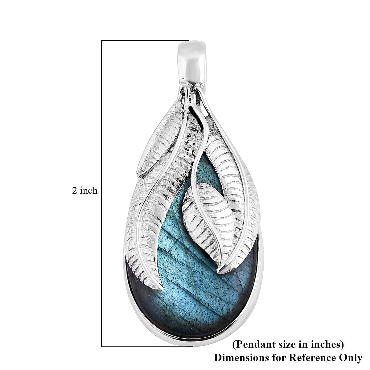 Bali Legacy Malagasy Labradorite Pendant without Chain in Sterling Silver 49.50 ctw