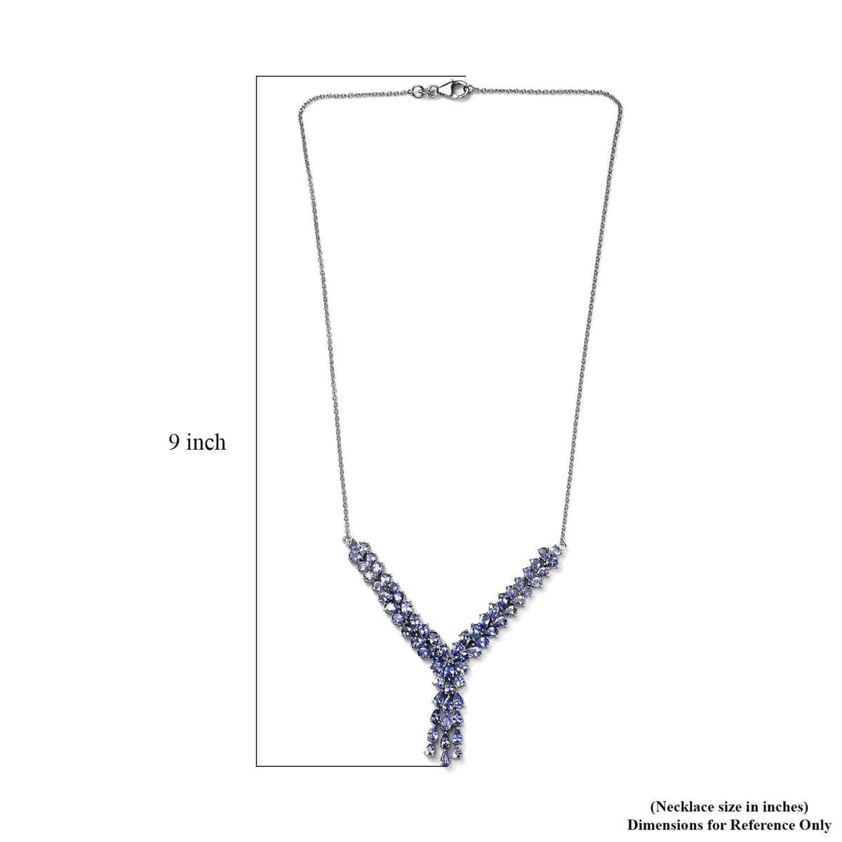Tanzanite Y-Shape Necklace 18 Inches in Platinum Over Sterling Silver 10.35 ctw image number 5