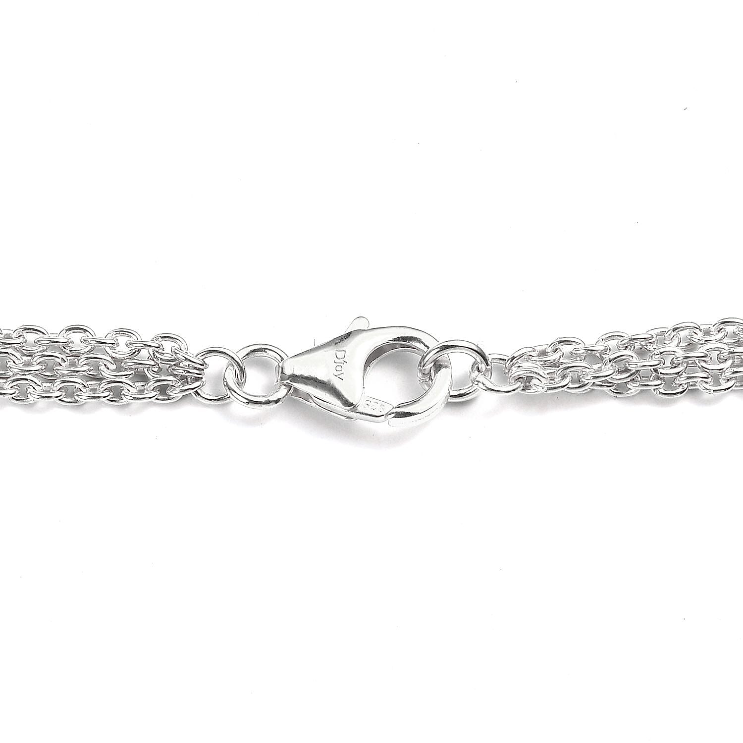 Platinum Over Sterling Silver Multi Layer Tassel Chain Necklace 20 Inches 14.25 Grams