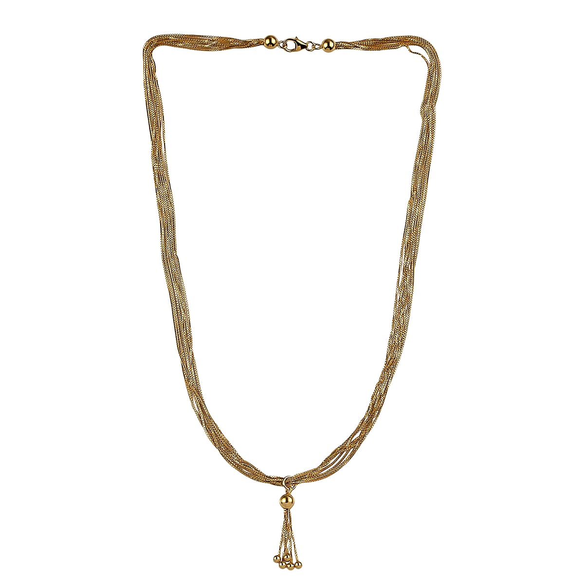 Vermeil Yellow Gold Over Sterling Silver Multi Strand Necklace 20 Inches 12.90 Grams image number 3