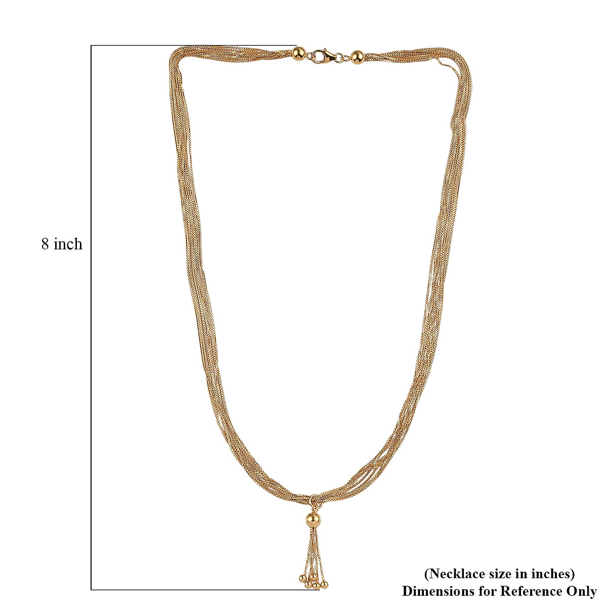 Vermeil Yellow Gold Over Sterling Silver Multi Strand Necklace 20 Inches 12.90 Grams image number 4