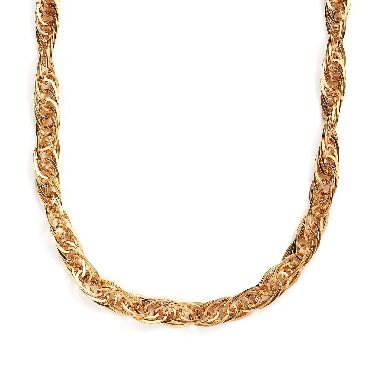 Vermeil Yellow Gold Over Sterling Silver 8mm Multi Oval Link Fancy Chain Necklace 20 Inches 48 Grams image number 4