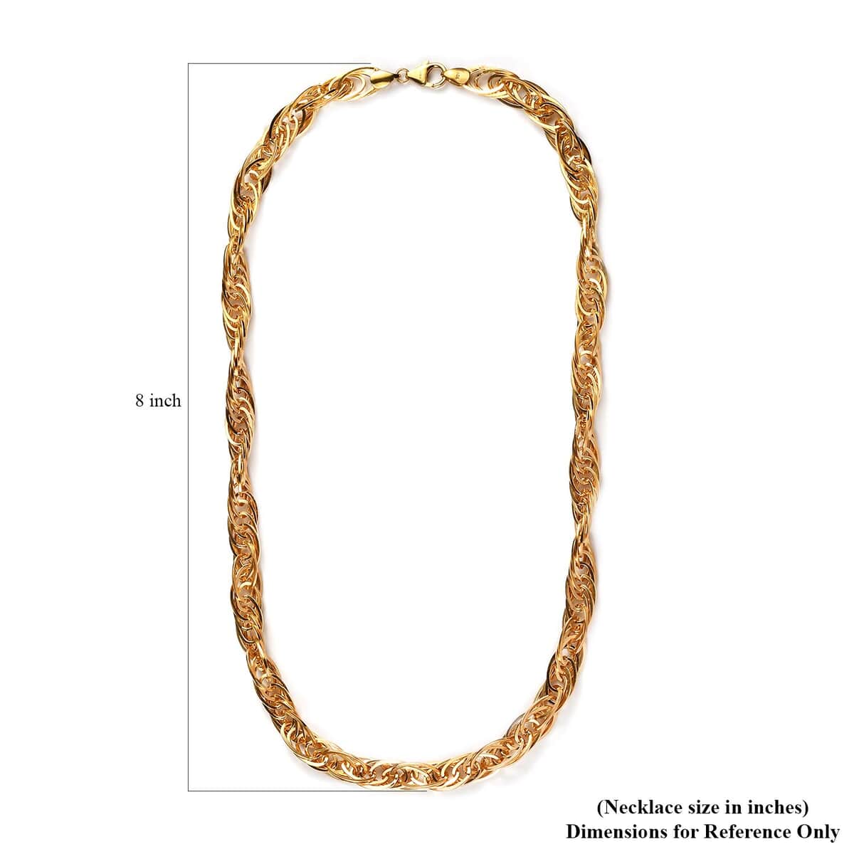Vermeil Yellow Gold Over Sterling Silver 8mm Multi Oval Link Fancy Chain Necklace 20 Inches 48 Grams image number 6