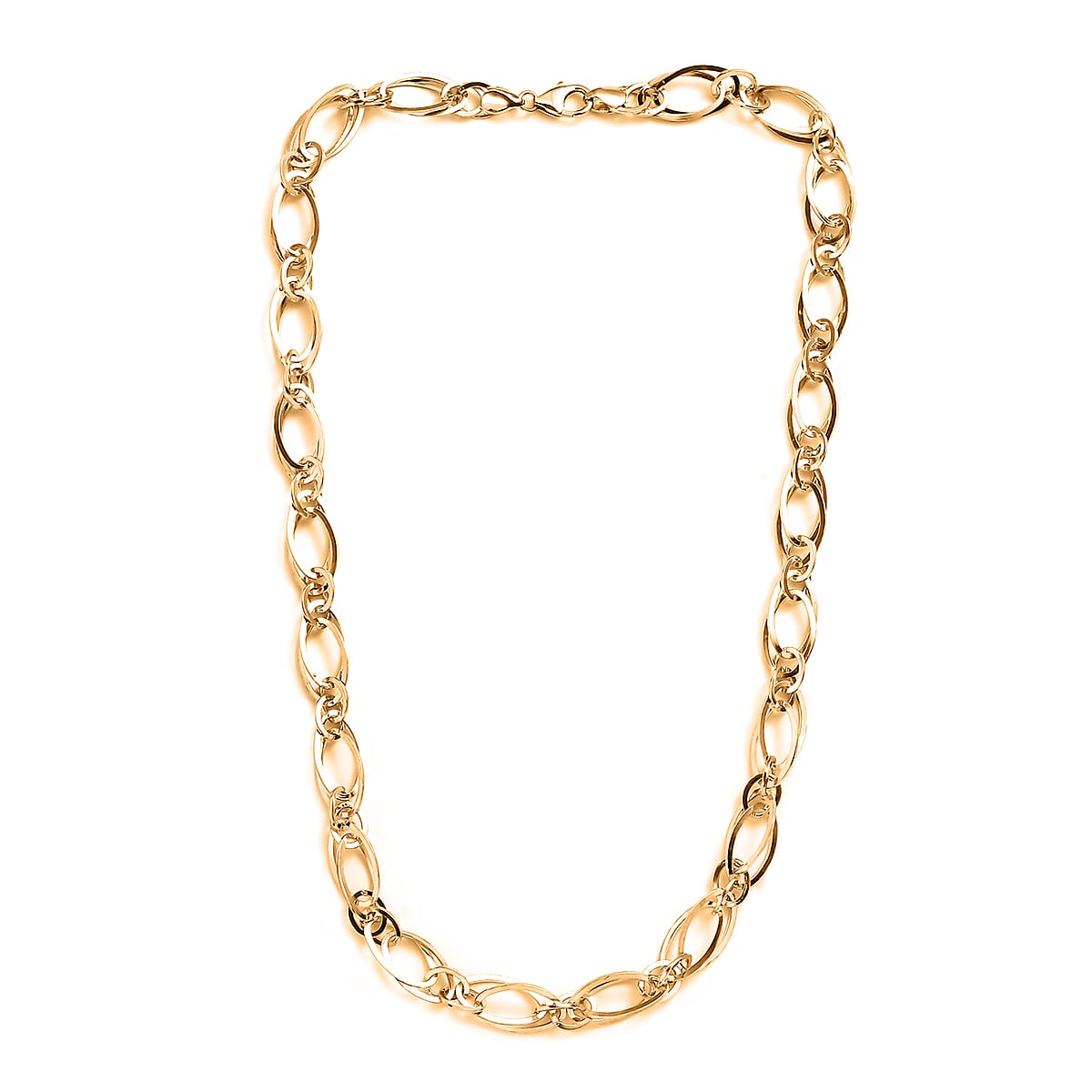 Vermeil Yellow Gold Over Sterling Silver 10mm Oval Link Chain Necklace 20 Inches 24 Grams image number 3