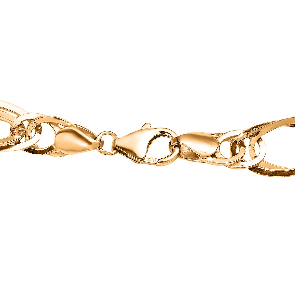 Vermeil Yellow Gold Over Sterling Silver 10mm Oval Link Chain Necklace 20 Inches 24 Grams image number 4