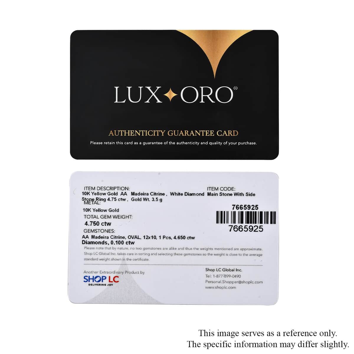 Luxoro 10K Yellow Gold Premium Santa Ana Madeira Citrine and Diamond Ring (Size 10.0) 4.35 ctw image number 6