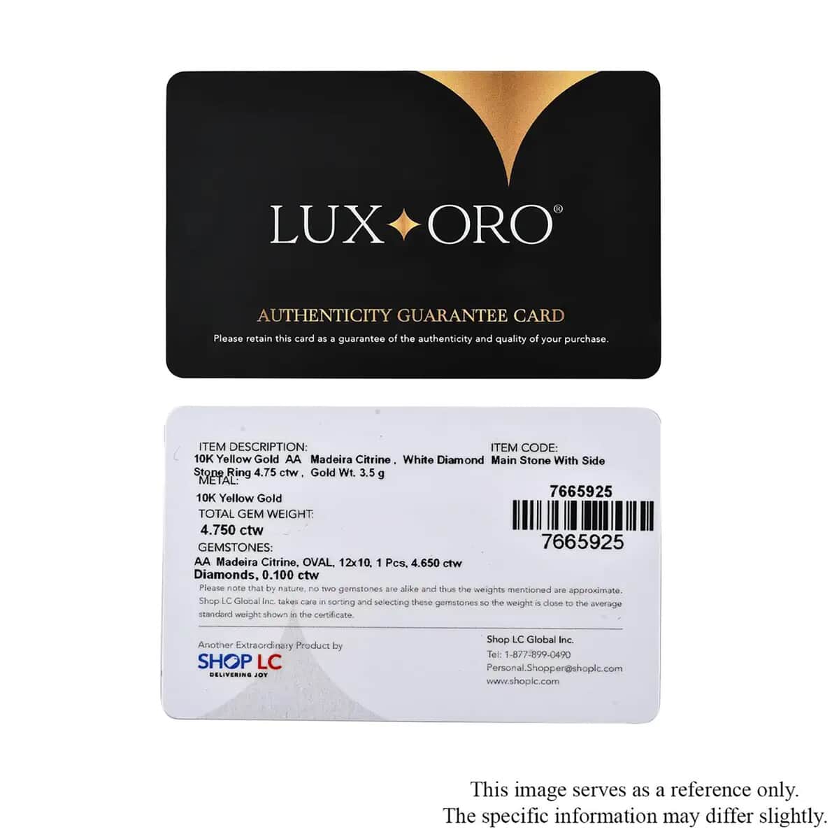 Luxoro 10K Yellow Gold Premium Santa Ana Madeira Citrine and Diamond Ring (Size 10.0) 4.75 ctw image number 9