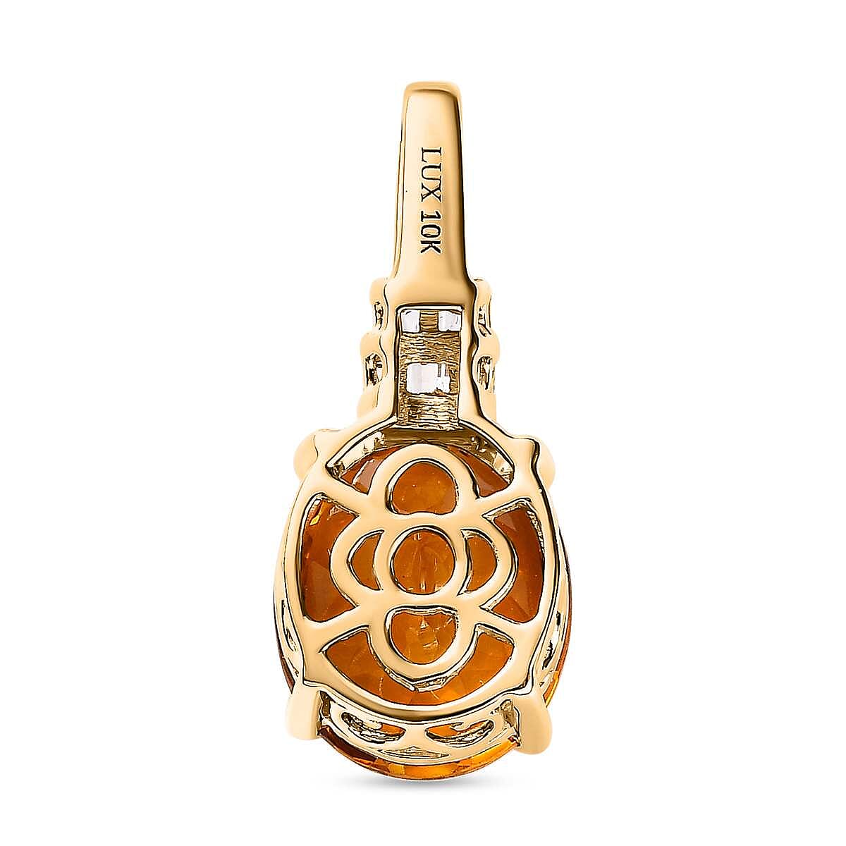 Luxoro 10K Yellow Gold Premium Santa Ana Madeira Citrine and Diamond Pendant 4.35 ctw