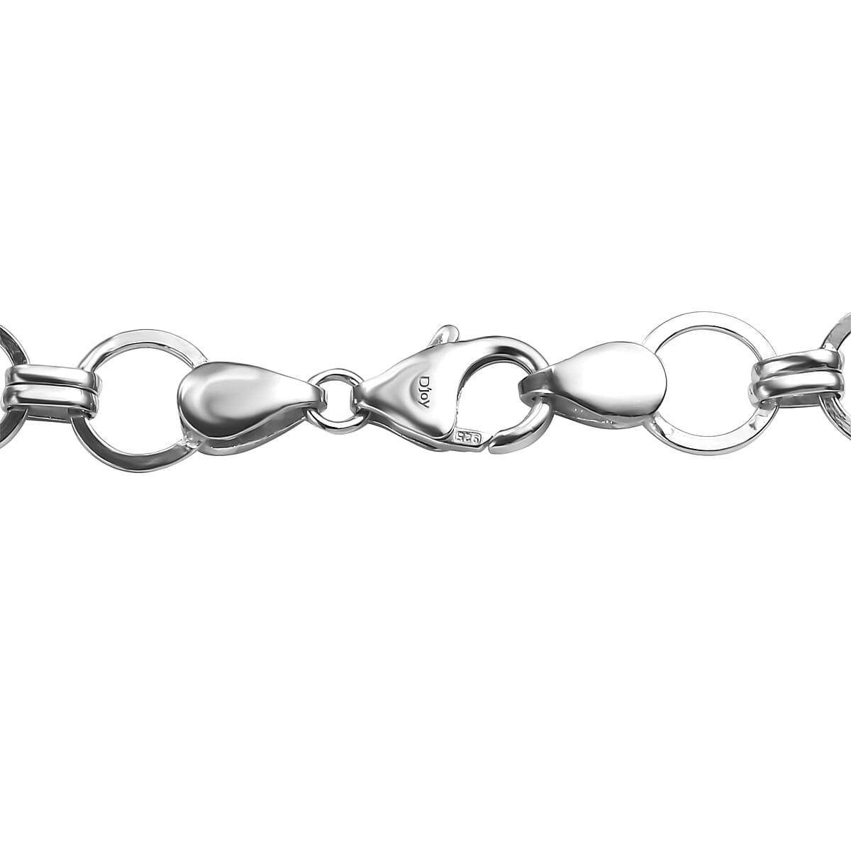 Platinum Over Sterling Silver 8.5mm Fancy Byzantine Link Chain Necklace 20 Inches 25.50 Grams image number 4