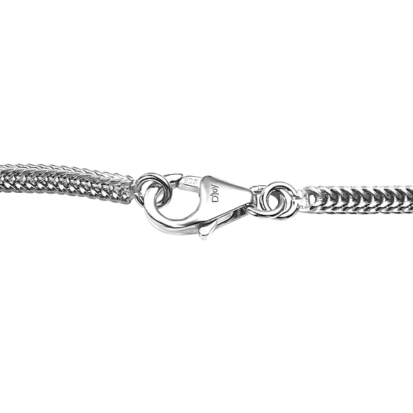 Platinum Over Sterling Silver Link Chain Tassel Necklace 20 Inches 10.40 Grams