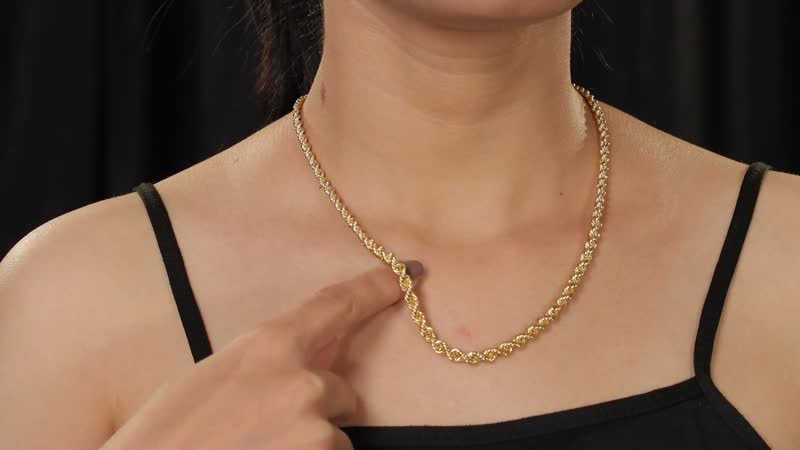 Vermeil Yellow Gold Over Sterling Silver 5mm Rope Chain Necklace 20 Inches 30 Grams