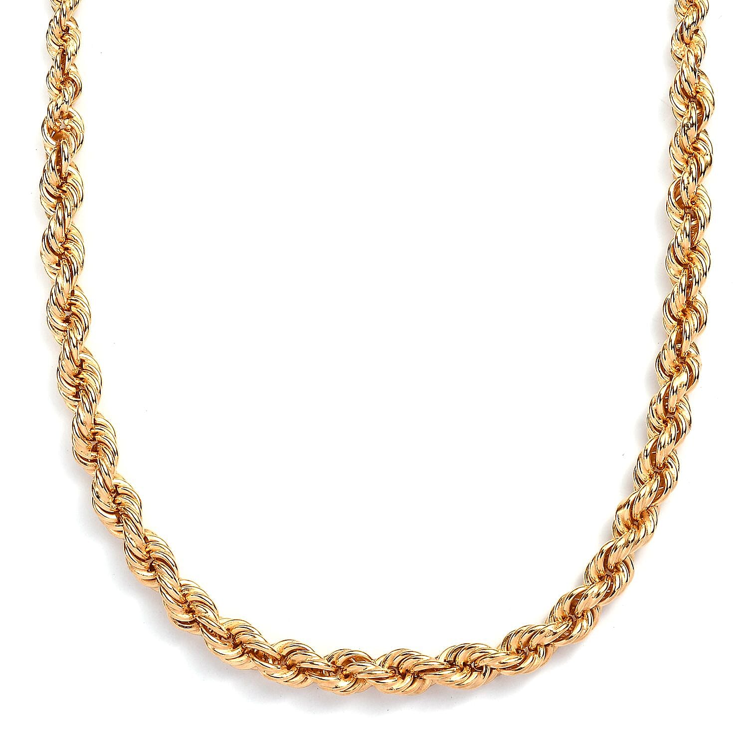 Vermeil Yellow Gold Over Sterling Silver 5mm Rope Chain Necklace 20 Inches 30 Grams