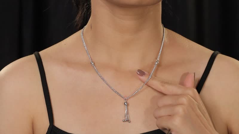 Doorbuster Platinum Over Sterling Silver Oval Link Chain Tassel Necklace 20 Inches 12.75 Grams