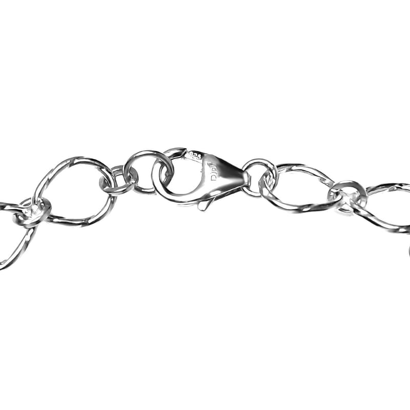 Platinum Over Sterling Silver Oval Link Chain Bracelet (7.25 In) 5.80 Grams