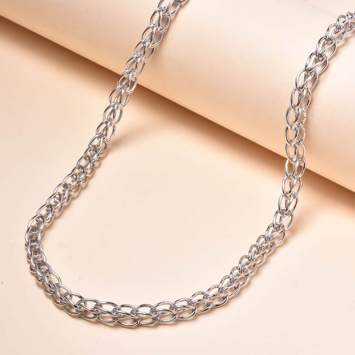 Doorbuster Platinum Over Sterling Silver Necklace 20 Inches 28.30 Grams image number 1