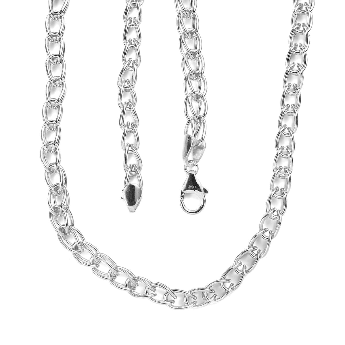 Doorbuster Platinum Over Sterling Silver Necklace 20 Inches 28.30 Grams image number 3