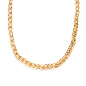 Vermeil Yellow Gold Over Sterling Silver 5.5mm Interlocking Chain Necklace 20 Inches 28.25 Grams