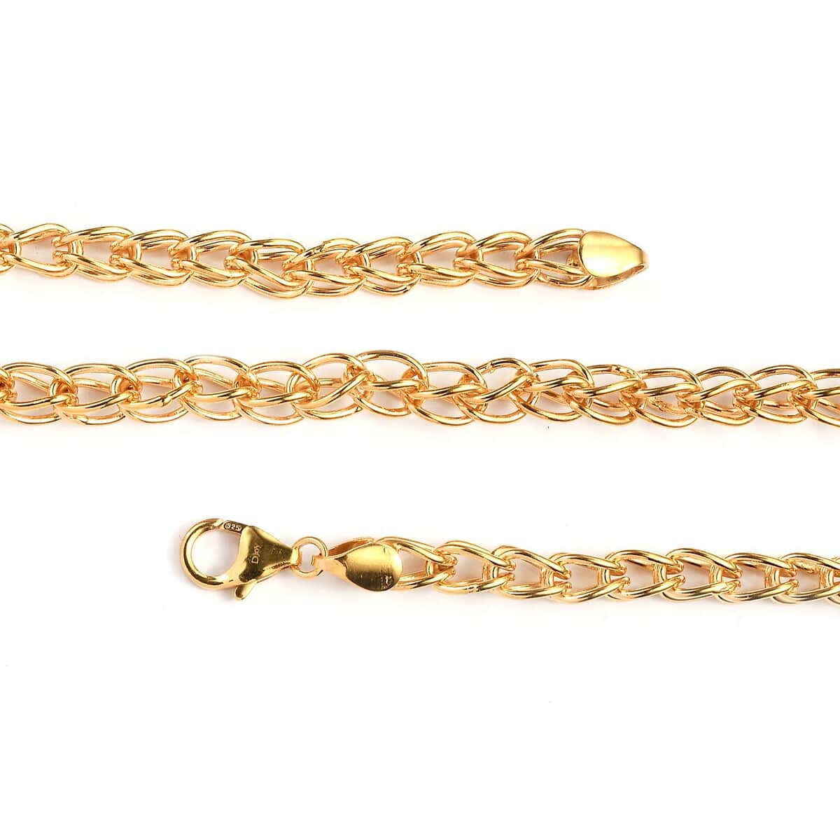 Vermeil Yellow Gold Over Sterling Silver 5.5mm Interlocking Chain Necklace 20 Inches 28.25 Grams image number 4