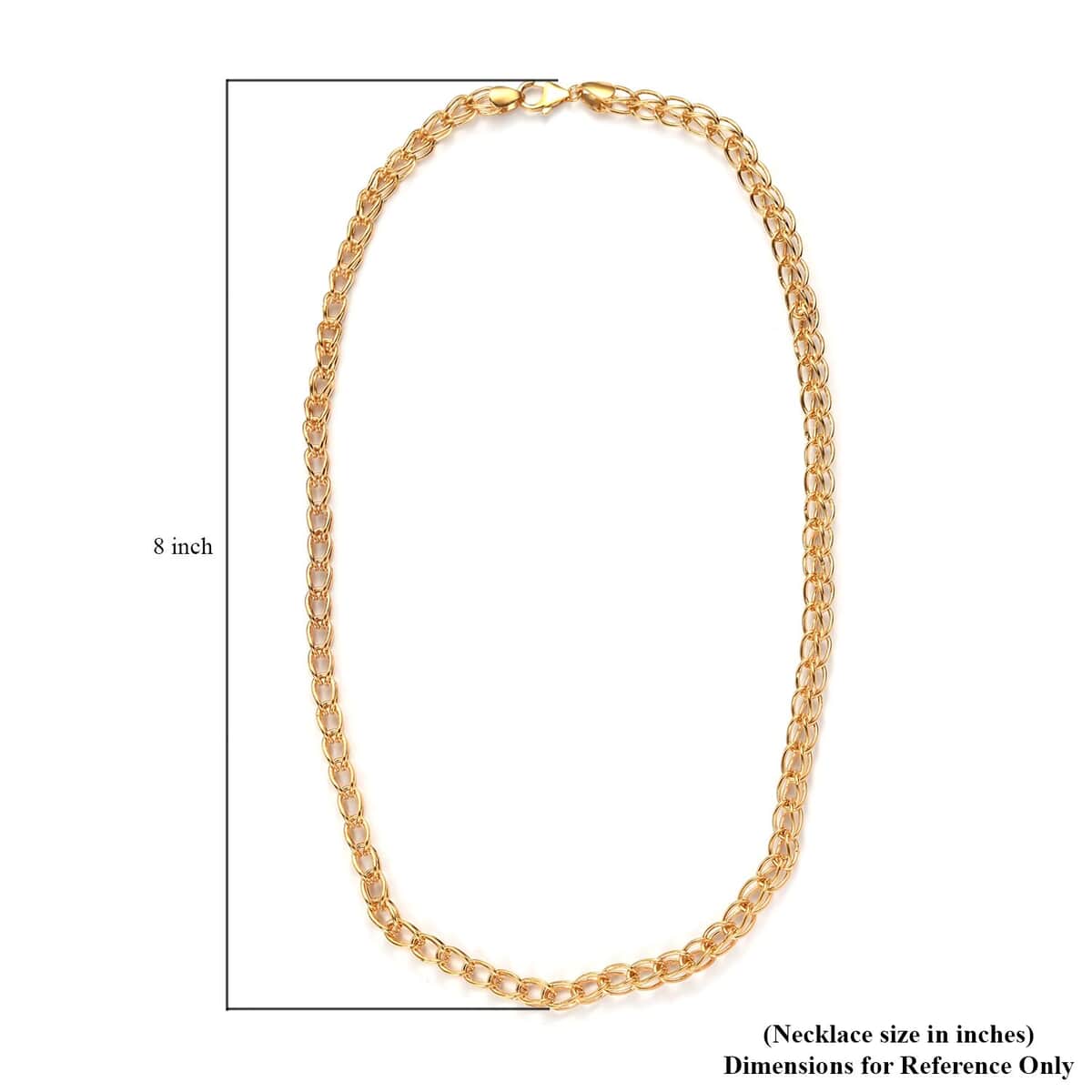 Vermeil Yellow Gold Over Sterling Silver 5.5mm Interlocking Chain Necklace 20 Inches 28.25 Grams image number 5