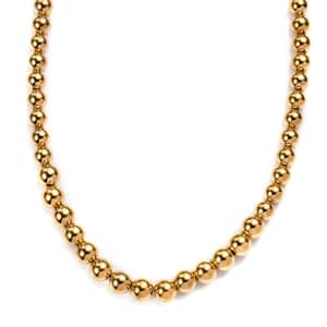 Vermeil YG Over Sterling Silver 6.8mm Beaded Necklace (20 Inches) (25.05 g)