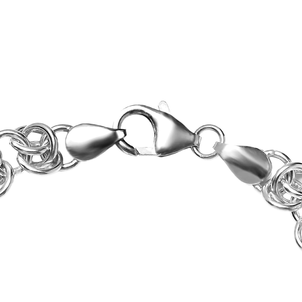 Doorbuster Platinum Over Sterling Silver Fancy Chain Bracelet (7.25 In) (14.30 g) image number 3