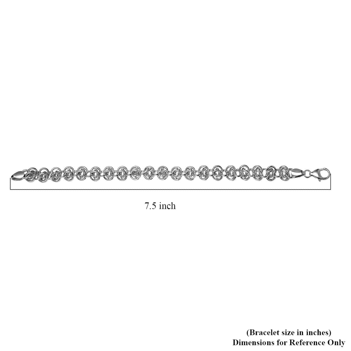 Doorbuster Platinum Over Sterling Silver Fancy Chain Bracelet (7.25 In) (14.30 g) image number 4