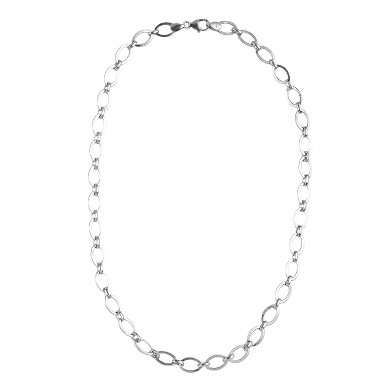 Platinum Over Sterling Silver Necklace 20 Inches 21.40 Grams