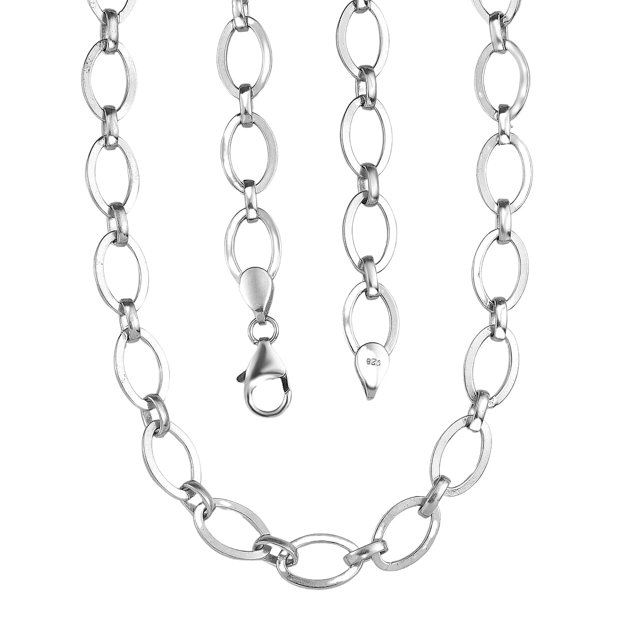 Doorbuster Platinum Over Sterling Silver Necklace 20 Inches 21.40 Grams image number 4