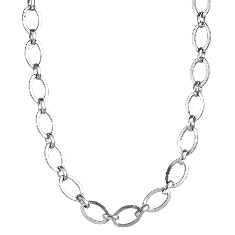 Platinum Over Sterling Silver Necklace 20 Inches 21.40 Grams