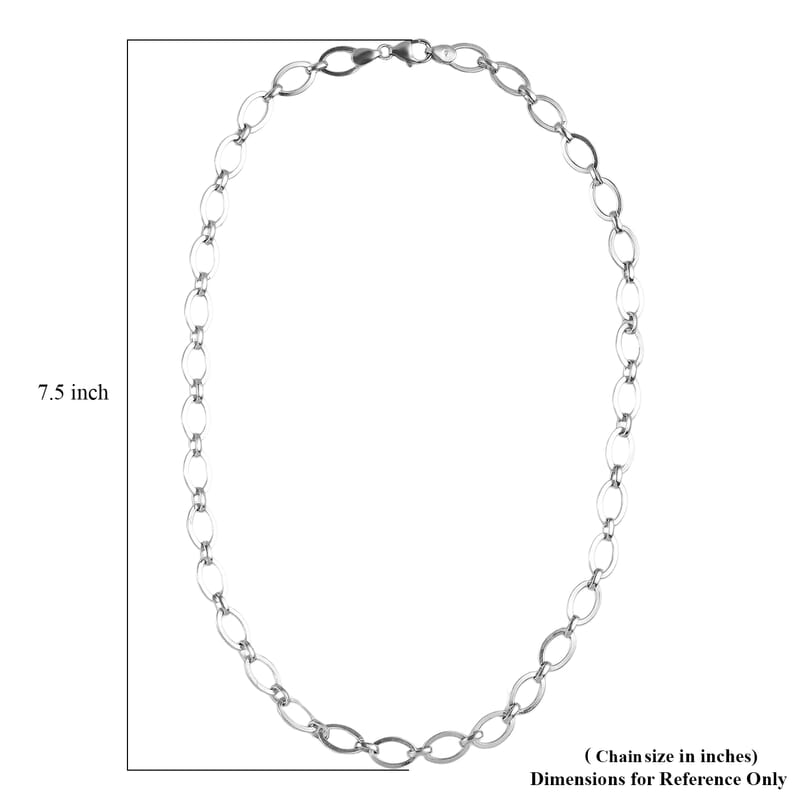 Platinum Over Sterling Silver Necklace 20 Inches 21.40 Grams