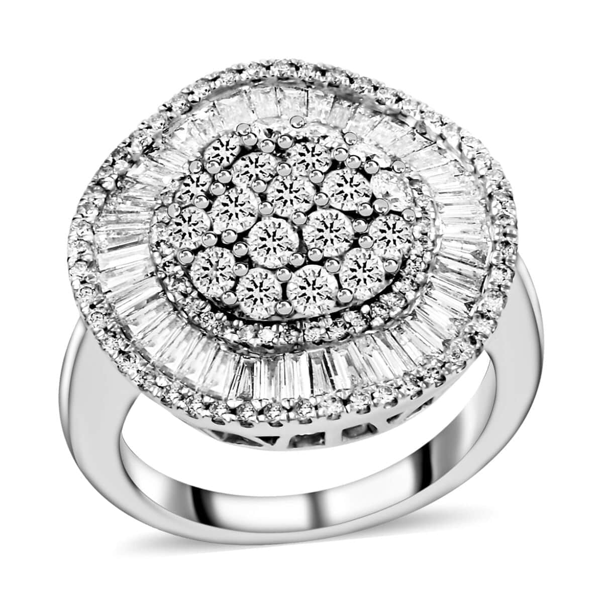 14K White Gold H SI3 Diamond Ring (Size 7.0) 9 Grams 2.00 ctw image number 0