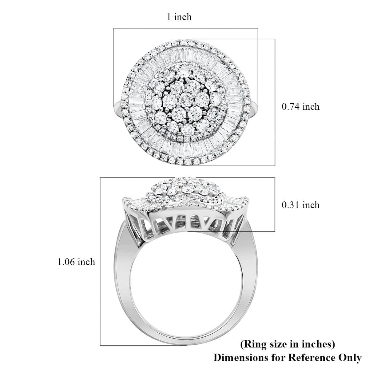 14K White Gold H SI3 Diamond Ring (Size 7.0) 9 Grams 2.00 ctw image number 5