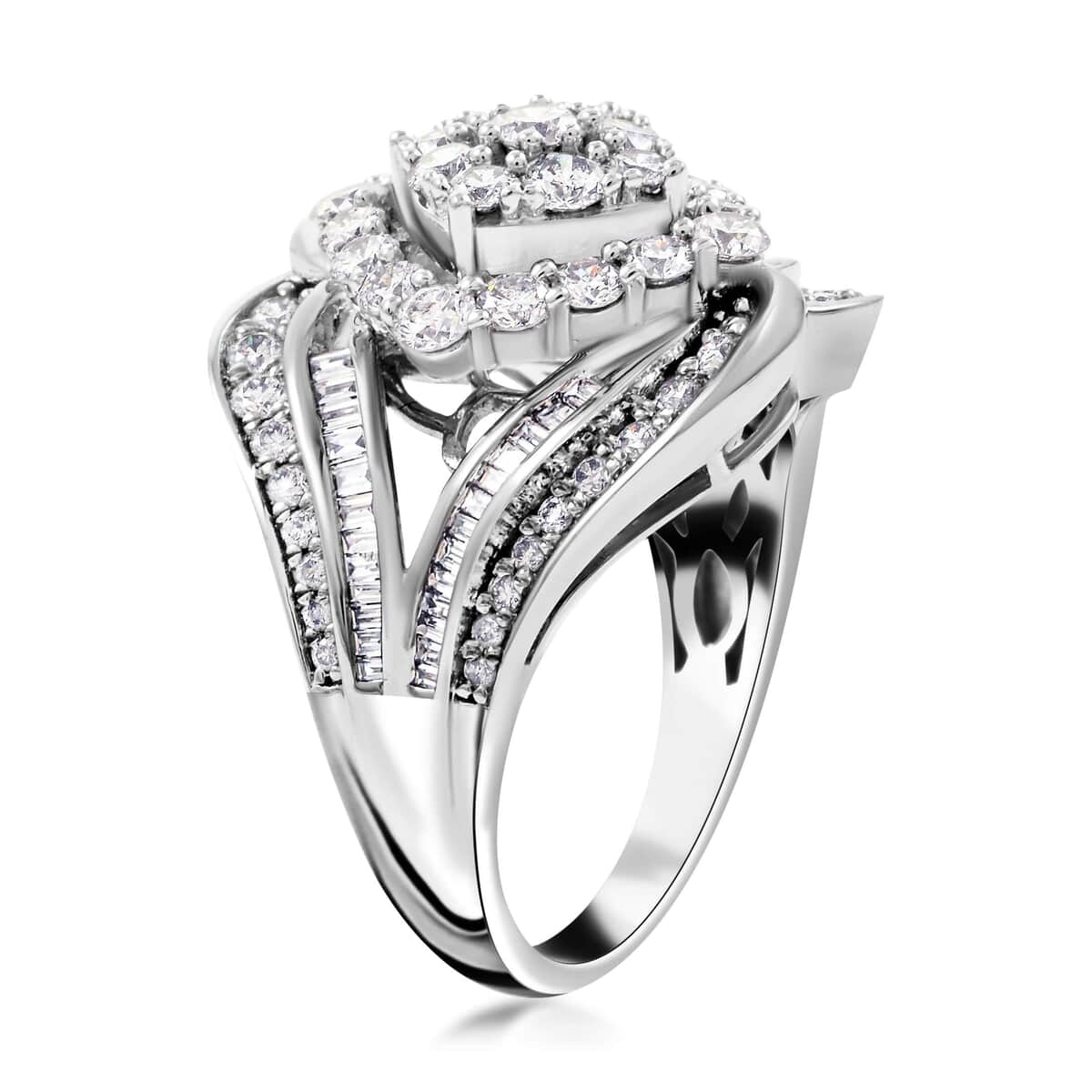 10K White Gold H-I I2-I3 Diamond Ring (Size 7.0) 7.50 Grams 2.00 ctw image number 3