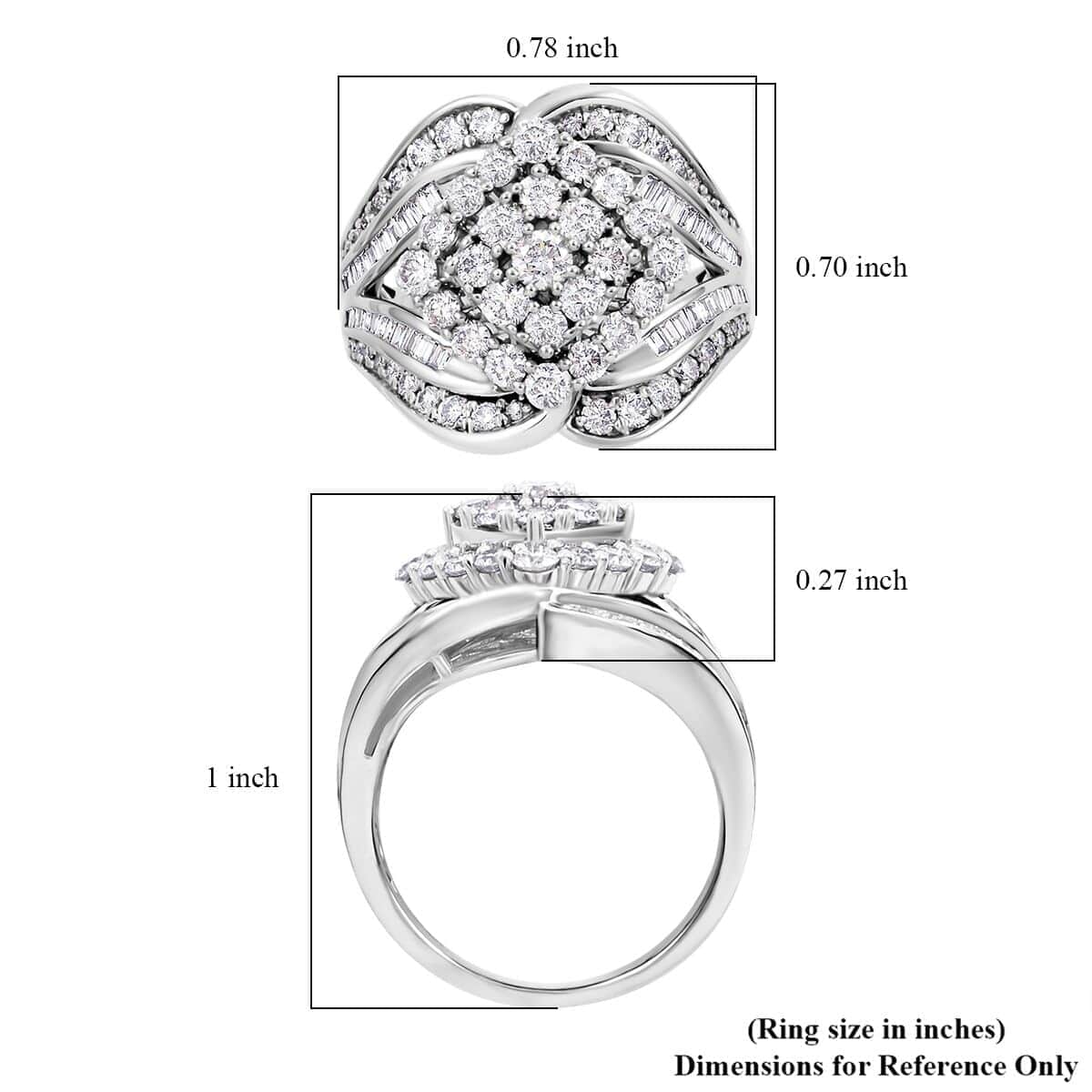 10K White Gold H-I I2-I3 Diamond Ring (Size 7.0) 7.50 Grams 2.00 ctw image number 5