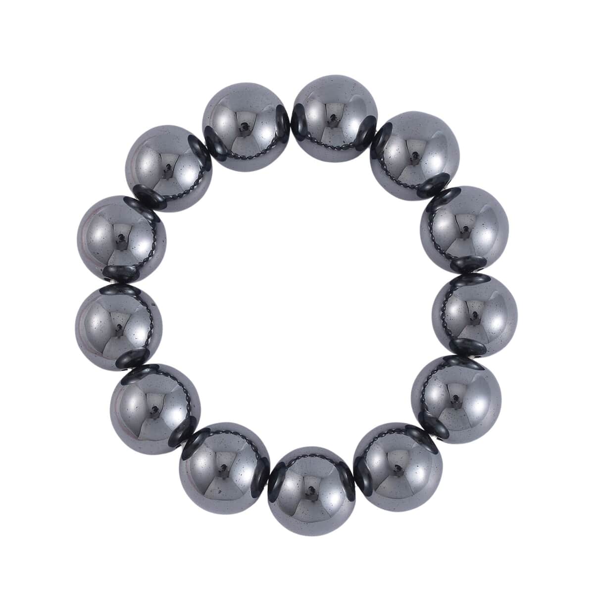 Hematite 715.00 ctw Beaded Stretch Bracelet image number 2