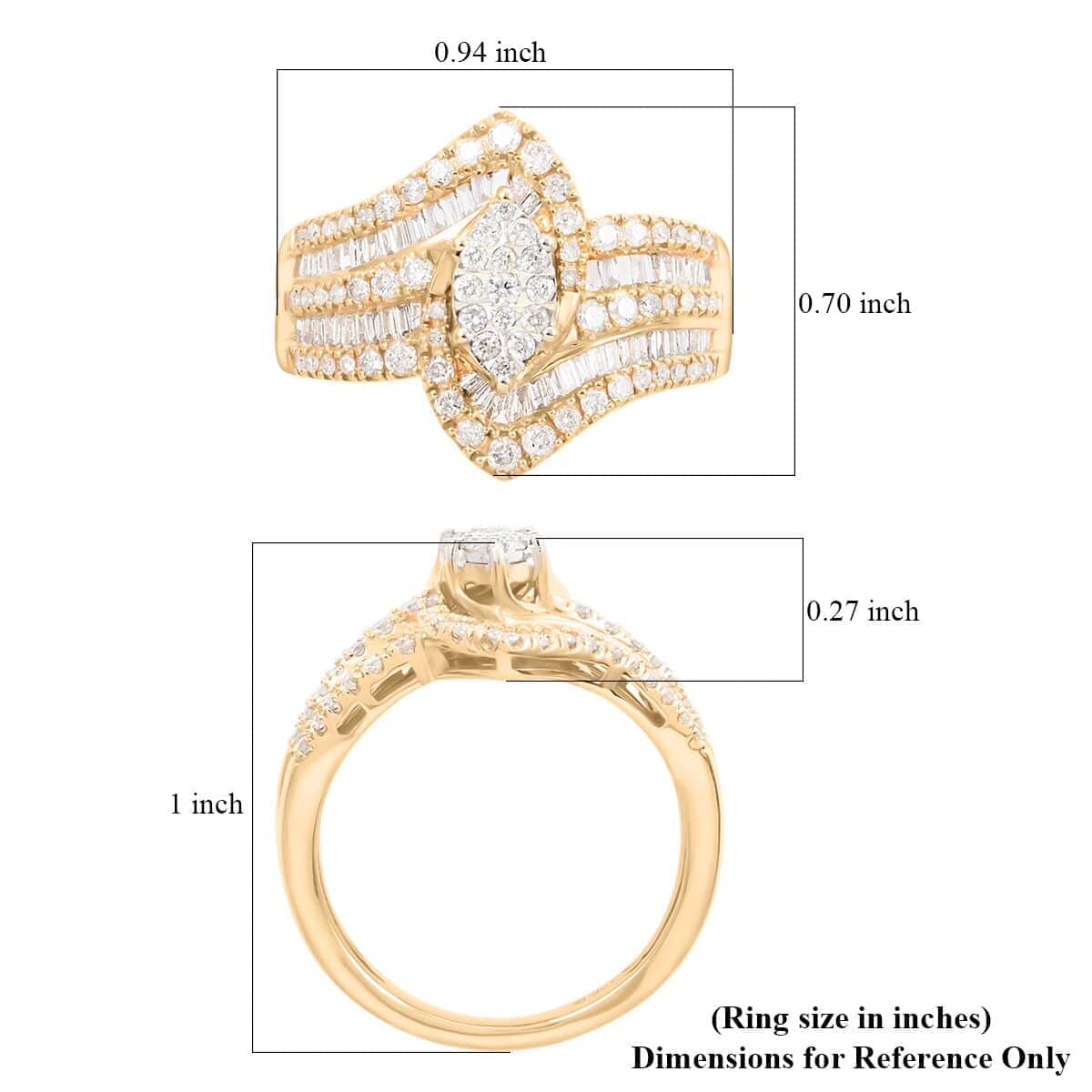 10K Yellow Gold I-J I2-I3 Diamond Ring (Size 6.0) 4.70 Grams 1.00 ctw image number 5