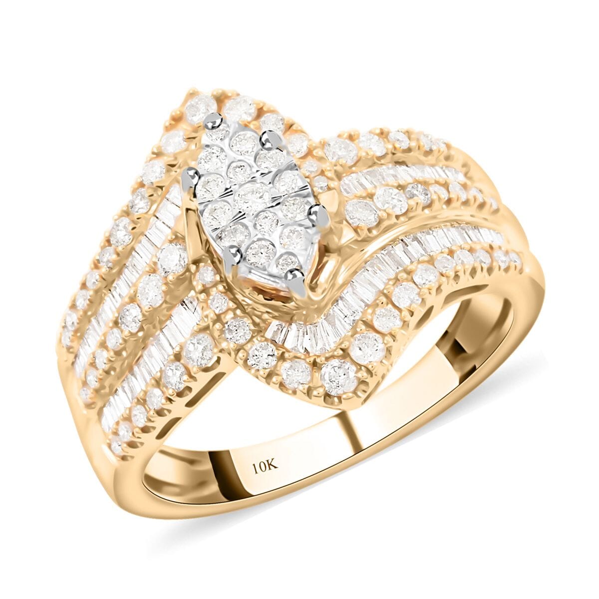 10K Yellow Gold I-J I2-I3 Diamond Ring (Size 7.0) 4.70 Grams 1.00 ctw image number 0